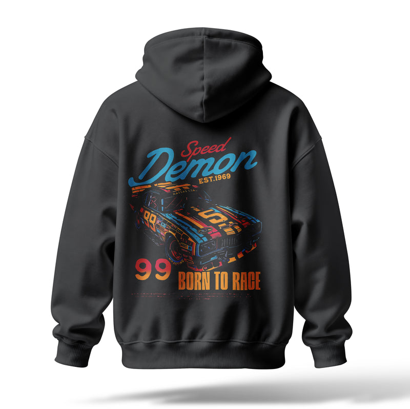 Speed Demon Baskılı Oversize Premium Hoodie