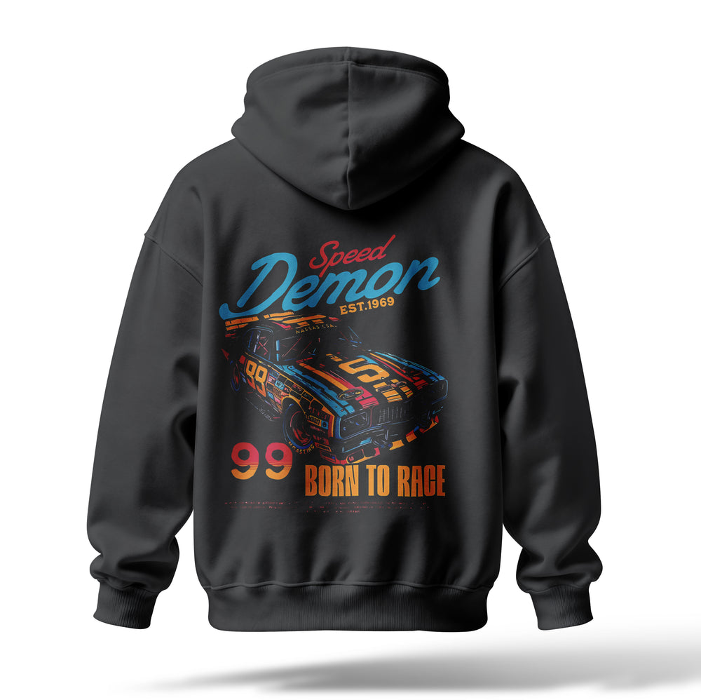 Speed Demon Baskılı Oversize Premium Hoodie