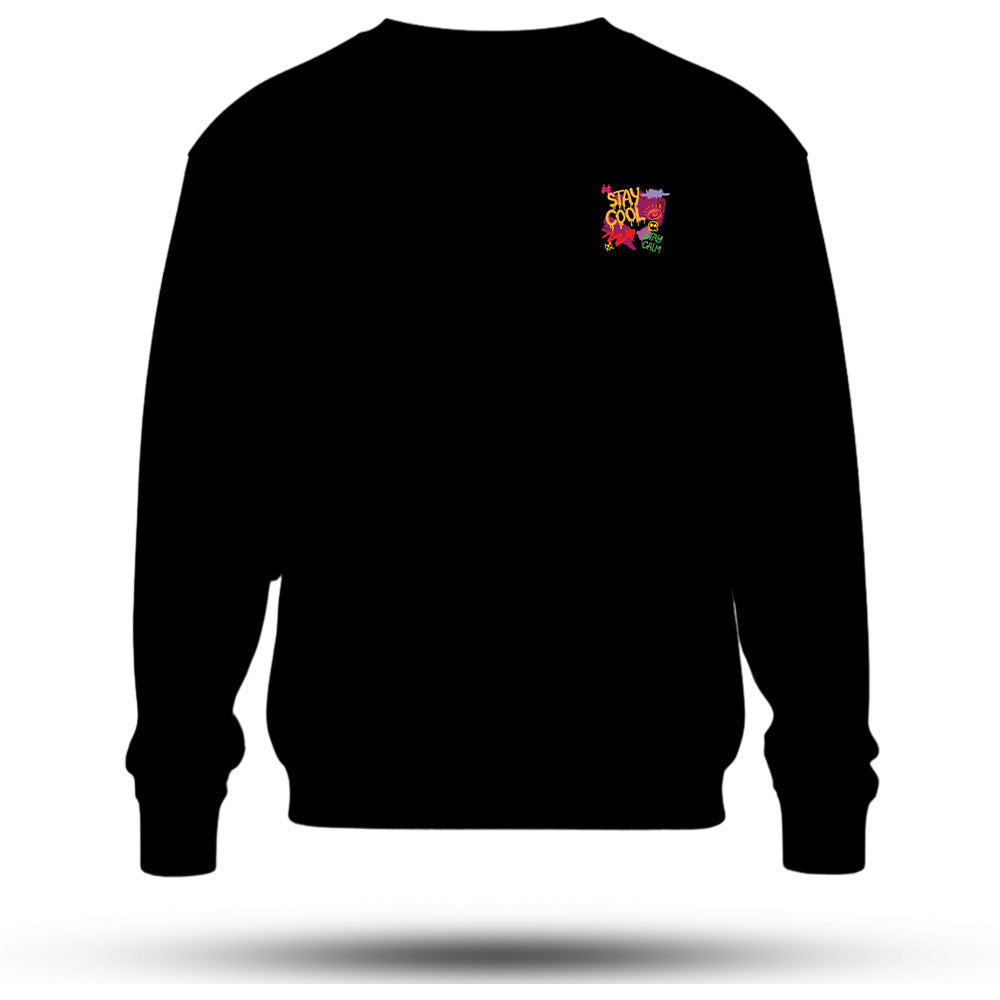 Stay Cool Baskılı Oversize Premium Sweatshirt