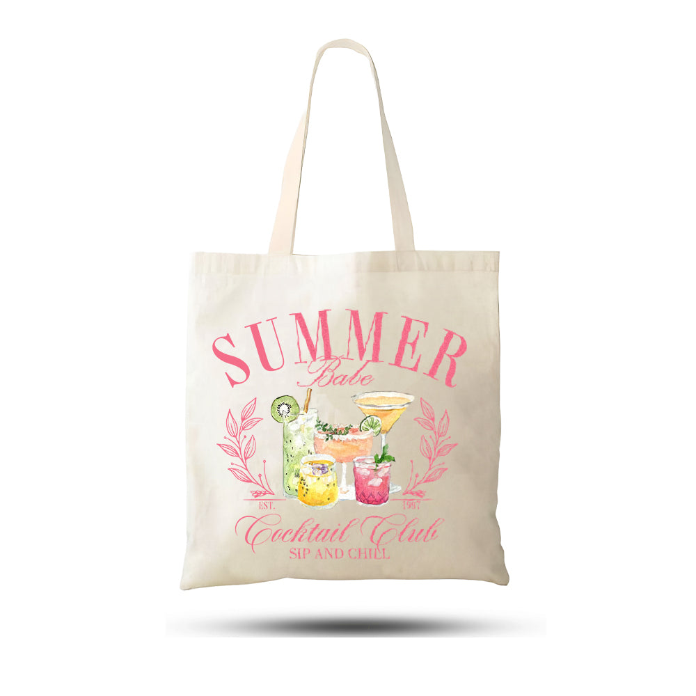 Summer Babe Tasarımlı Kanvas Ham Bez Çanta