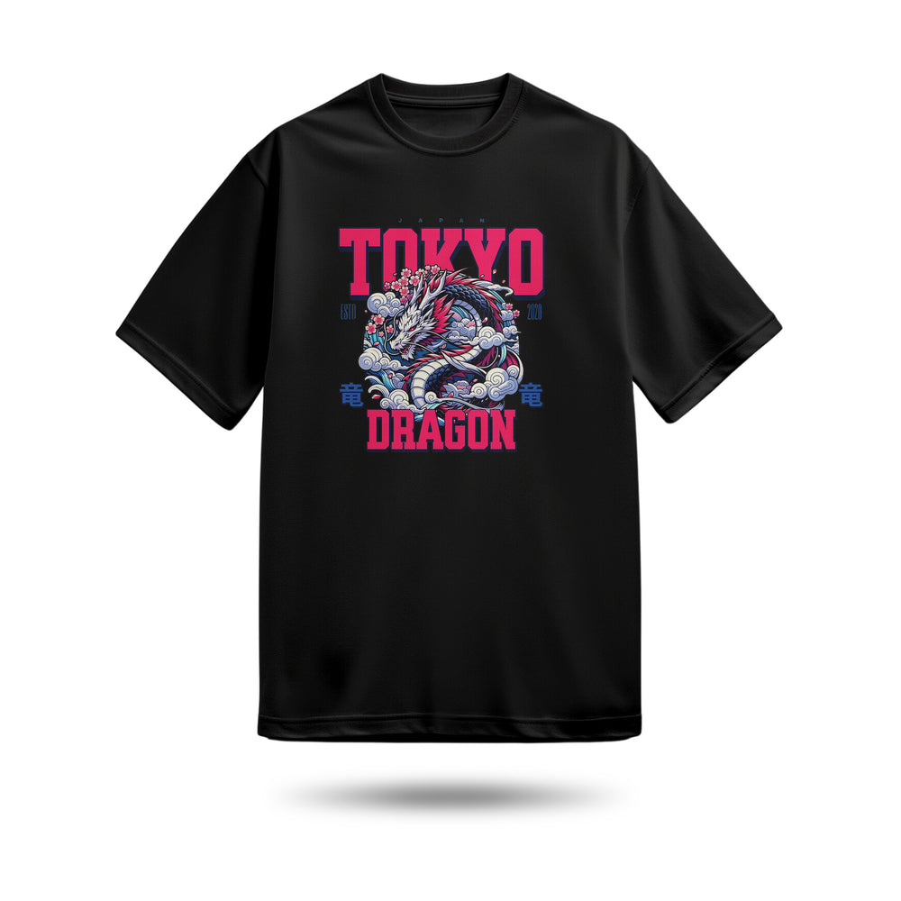 Tokyo Dragon Baskılı Oversize Premium Tişört