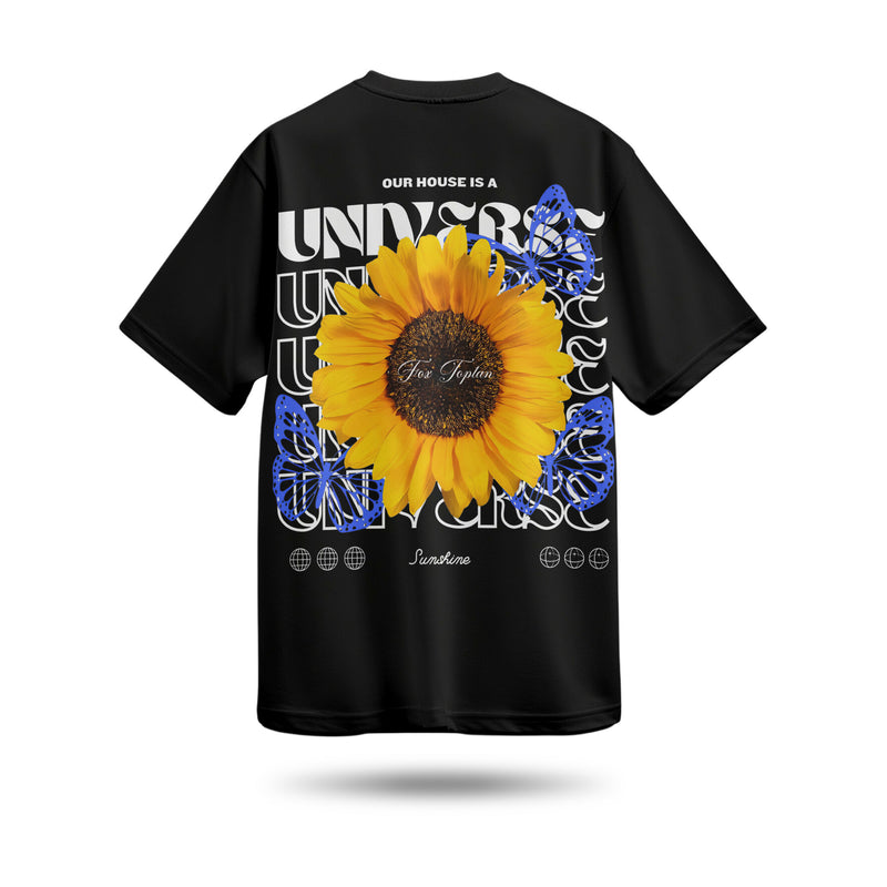 Universe Baskılı Oversize Premium Tişört