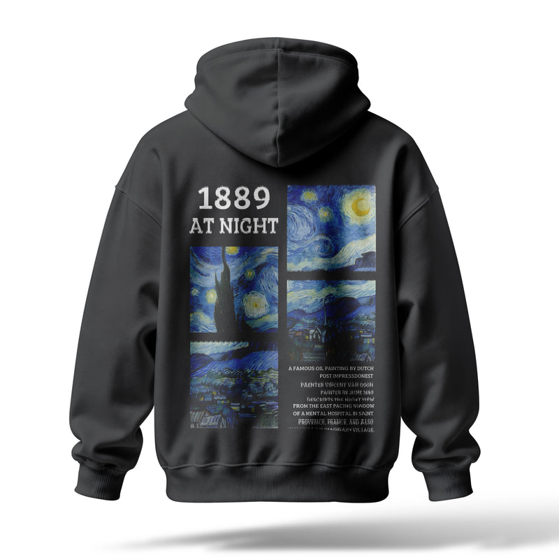 Van Gogh Baskılı Oversize Premium Hoodie