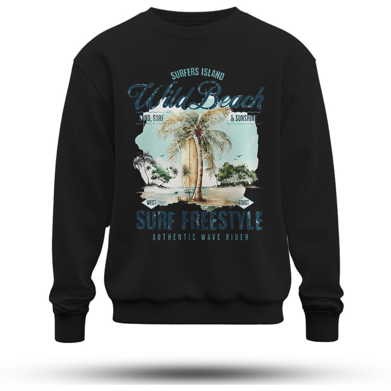Wıld Beach Baskılı Oversize Premium Sweatshirt