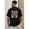 Siyah Mind Of Stoner Baskılı Oversize T-Shirt